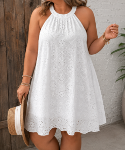 Women's Crochet Lace Halter Neck Dress