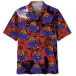 Boo Pumpkin Graphic Hawaiian Shirt for Halloween