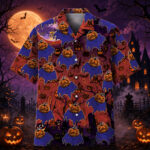 Boo Pumpkin Graphic Hawaiian Shirt for Halloween