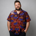 Boo Pumpkin Graphic Hawaiian Shirt for Halloween