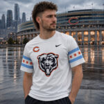 Chicago Bears Polar Bear x Chicago Flag Rivalries Graphic Shirt for Football Fans