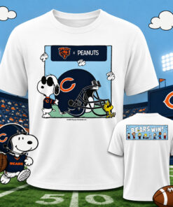 Chicago Bears x Peanuts Snoopy Helmet Graphic Shirt for Football and Peanuts Fans