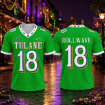 Custom Name And Number Tulane Green Wave x Mardi Gras 2026 Football Jersey for College Football Fans