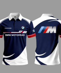 Custom Name BMW Motorrad Power Racing Polo Shirt for Motorcycle Racing Fans