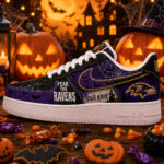Custom Name Baltimore Ravens Fear The Commanders Shoes Sneakers for Football Fans