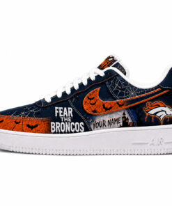 Custom Name Denver Broncos Fear The Commanders Shoes Sneakers for Football Fans