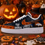 Custom Name Denver Broncos Fear The Commanders Shoes Sneakers for Football Fans