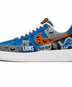 Custom Name Detroit Lions Fear The Commanders Shoes Sneakers for Football Fans