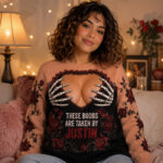 Custom Name Gothic Naughty Skeleton Ugly Sweater 2026