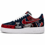 Custom Name Houston Texans Fear The Commanders Shoes Sneakers for Football Fans