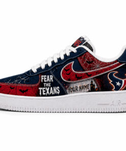 Custom Name Houston Texans Fear The Commanders Shoes Sneakers for Football Fans