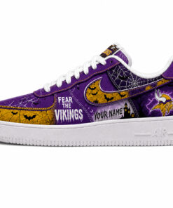 Custom Name Minnesota Vikings Fear The Commanders Shoes Sneakers for Football Fans