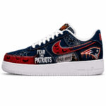 Custom Name New England Patriots Fear The Commanders Shoes Sneakers for Football Fans