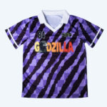 Custom Number Godzilla Purple Soccer Jersey for Godzilla and Soccer Fans