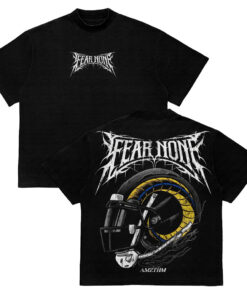 Fear None Horns Football Helmet Graphic Shirt for Football Fans