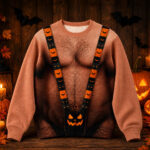 Funny Hairy Chest Halloween 2026 Ugly Sweater