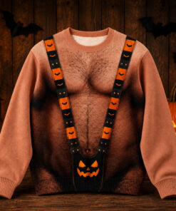 Funny Hairy Chest Halloween 2026 Ugly Sweater