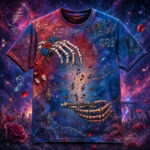 Grateful Dead Inspired Skeleton Hands Graphic Shirt for Grateful Dead Fans