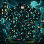 Haunted Mansion Grim Grinning Graveyard Halloween 2026 Hawaiian Shirt
