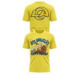 Los Angeles Rams x Beavis and Butt-Head Gold Graphic Shirt for Football and Cartoon Fans