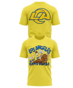 Los Angeles Rams x Beavis and Butt-Head Gold Graphic Shirt for Football and Cartoon Fans