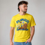Los Angeles Rams x Beavis and Butt-Head Gold Graphic Shirt for Football and Cartoon Fans