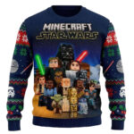 Minecraft x Star Wars All Characters Ugly Christmas Sweater 2026 for Minecraft and Star Wars Fans