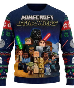 Minecraft x Star Wars All Characters Ugly Christmas Sweater 2026 for Minecraft and Star Wars Fans