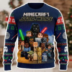 Minecraft x Star Wars All Characters Ugly Christmas Sweater 2026 for Minecraft and Star Wars Fans