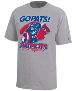 New England Patriots x Captain America 2026 Go Pats! Graphic Shirt for Football and Marvel Fans