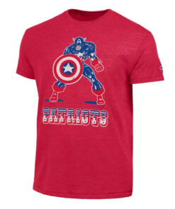 New England Patriots x Captain America 2026 Graphic Shirt for Football and Marvel Fans