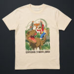 One Piece x Jurassic Park 2026 Graphic Shirt for Anime and Movie Fans