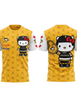 Pittsburgh Penguins x Hello Kitty Night 2026 Graphic Shirt for Hockey and Hello Kitty Fans