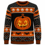 Pumpkin Ugly Sweater For Halloween 2026