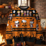 Snoopy Peanuts Happy Halloween Pumpkin Witch Knit Ugly Sweater