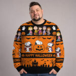 Snoopy Peanuts Happy Halloween Pumpkin Witch Knit Ugly Sweater