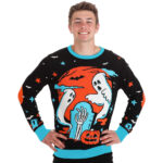 Spooky Ghost Graveyard Halloween 2026 Graphic Sweater for Halloween Fans