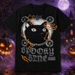 Spooky Scene 2026 Black Cat Halloween Graphic Shirt