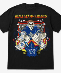Toronto Maple Leafs x Danhausen Halloween Horror Goalie Graphic Shirt for Hockey and Wrestling Fans