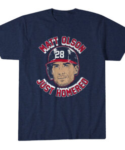 Unisex Atlanta Braves Matt Olson Home Run Face Graphic Shirt for Baseball Fans