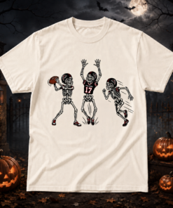 Unisex Atlanta Falcons Dancing Skeletons Halloween 2026 Graphic Shirt for Football Fans