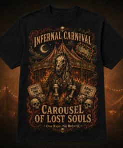 Unisex Midnight Carnival of Lost Souls Halloween 2026 Graphic Shirt for Horror Fans