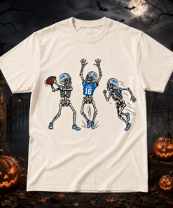 Unisex Detroit Lions Dancing Skeletons Halloween 2026 Graphic Shirt for Football Fans