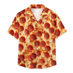 Unisex Funny Pepperoni Pizza Hawaiian Shirt for Pizza Lovers