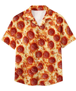 Unisex Funny Pepperoni Pizza Hawaiian Shirt for Pizza Lovers