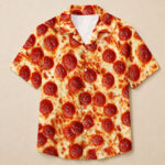 Unisex Funny Pepperoni Pizza Hawaiian Shirt for Pizza Lovers
