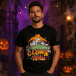 Unisex Halloween Horror Nights 2026 Downtown Clown Town Graphic Shirt for Horror Fans