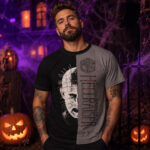 Unisex Halloween Horror Nights 2026 Hellraiser Split Fashion Graphic Shirt for Horror Fans