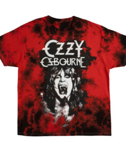 Unisex Halloween Horror Nights 2026 Ozzy Osbourne Red Tie-Dye Graphic Shirt for Music Fans