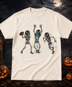 Unisex Jacksonville Jaguars Dancing Skeletons Halloween 2026 Graphic Shirt for Football Fans
